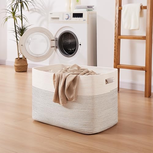 OIAHOMY 108L Extra Large Blanket Basket Dog Toy Basket Black/White - Image 6