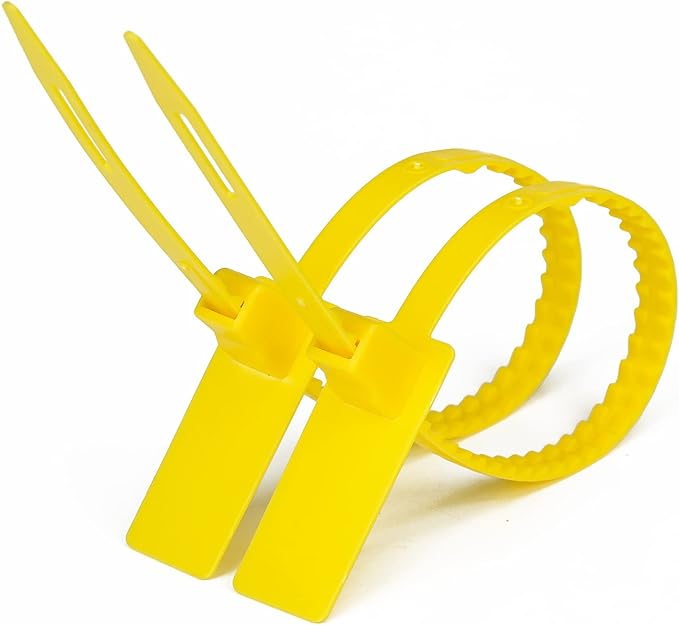 Heavy Duty Plastic Security Seal Self Locking Tamper Evident Shipping Tags 337 mm 13.2" (Yellow 500 PCS)