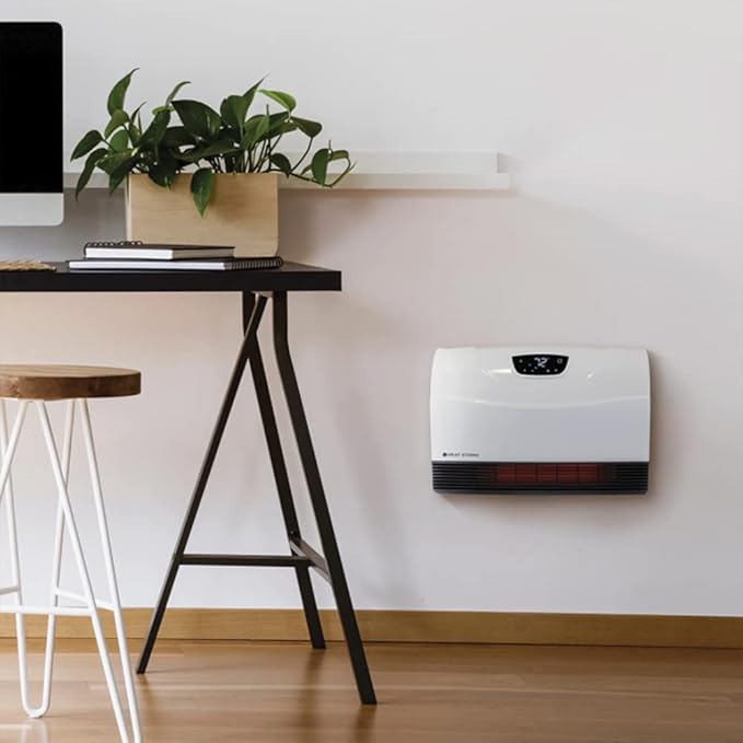Heat Storm Phoenix Infrared Space Heater with Attachable Feet, Remote Control, Energy Efficient-750-1500 Watts, White Floor or Wall - HS-1500-PHX