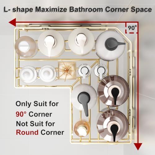 Liuoud Corner Shower Caddy, 5 Pack Adhesive Stainless Steel Organizer - Image 5