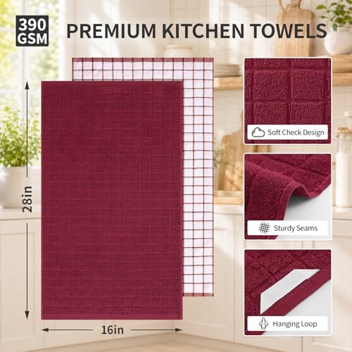 Kitinjoy Premium Kitchen Towels, Large 100% Cotton Terry 390 GSM Kitchen Hand - Image 2