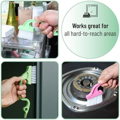 Slick- Window Track Cleaning Brush, 3 Pack, Ergonomic Handle, Built-in Scraper - Image 6