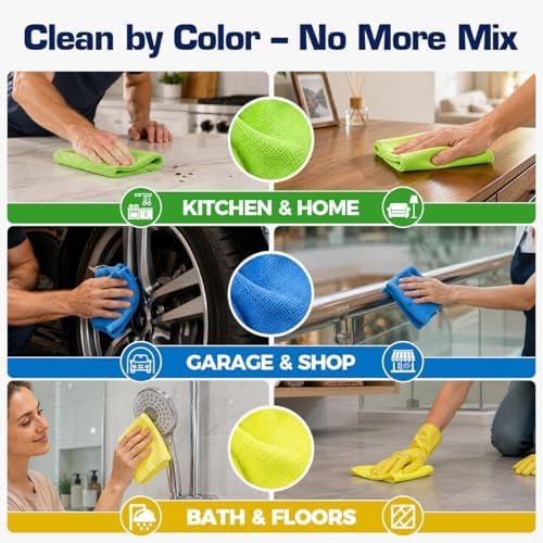GLIMGLINT Microfiber Cleaning Cloth 150 Pack, Reusable Paper Towels 11 x 9 - Image 3