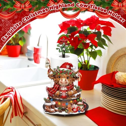 Chunful Highland Cow Christmas Paper Towel Holder - Image 7