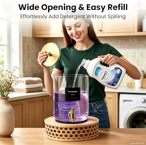 Glass Laundry Detergent Dispenser, 1 Gallon Large Liquid Soap 2 Pack - Image 4