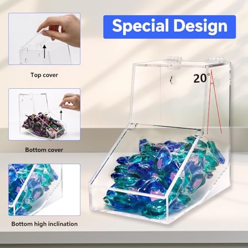 Laundry Pods Container Large 8.6 Inch, Acrylic Laundry Detergent Storage Holder - Image 6