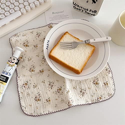 BuLuTu Floral Cleaning Cloths Kitchen Cotton Dish Towels 4 Pack - Image 5