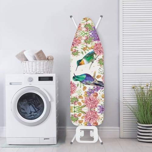 GLENLCWE Hummingbird Peony Ironing Board Cover Full Size Scorch Resistant Iron - Image 3