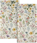 Watercolor Wildflowers Spring Summer Kitchen Towels 14"x28" Set of 2 Rustic by Granbey