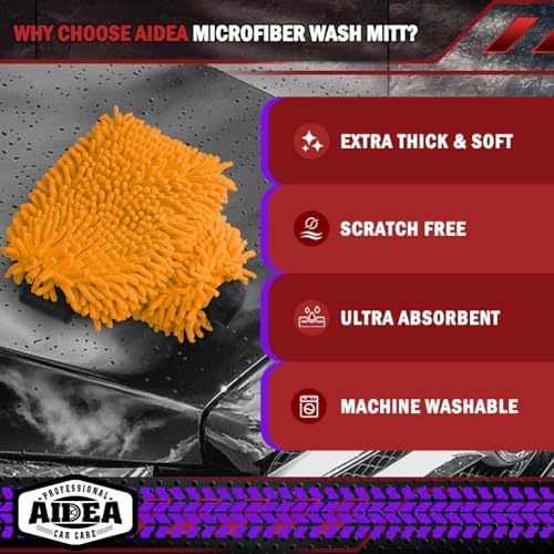 AIDEA Car Wash Mitt Microfiber, Car Wash Brush - Image 3