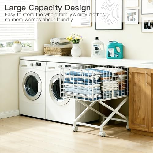 Rolling Laundry Basket with Wheels - Image 2