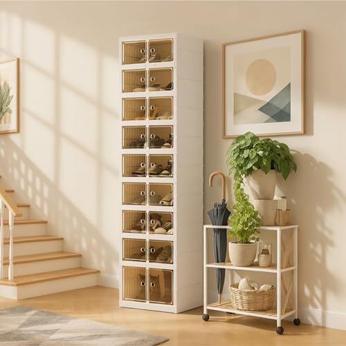 Foldable Shoe Organizer Storage Box, Portable Extra Large Folding Shoe Rack by Tykacna