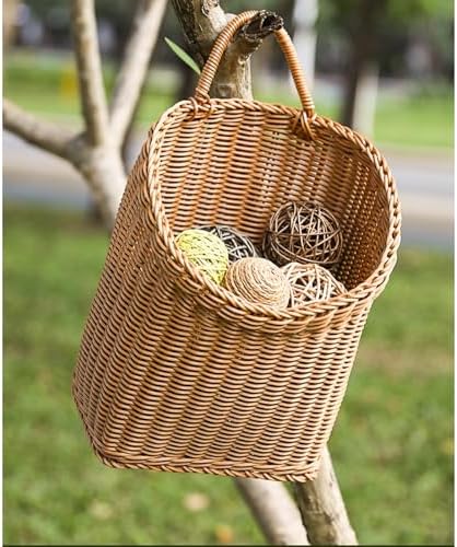 Woven Hanging Wicker Basket for Door, Handmade Rattan Hanging Wall Baskets for - Image 5