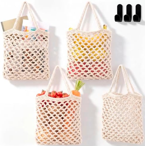 Honeydak 3 Hanging Baskets, Cotton Rope by Honeydak