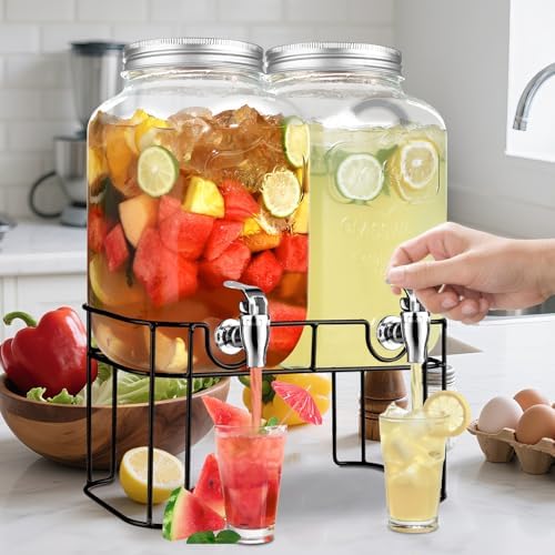 2 Gallon Glass Drink Dispensers - Image 2
