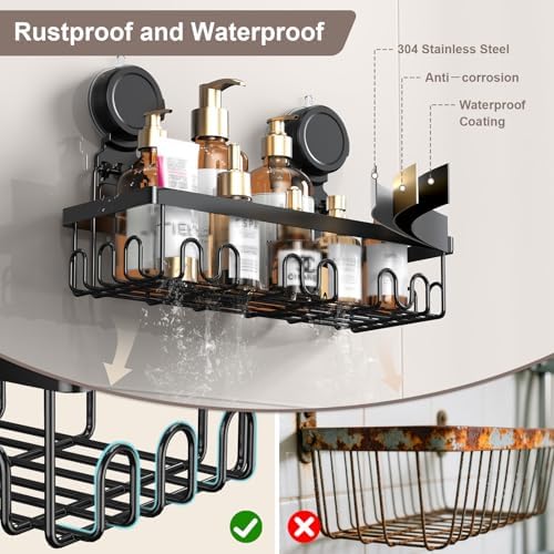 JOTPE Shower Caddy Suction Cup, No Drill Shower Shelves - Image 6