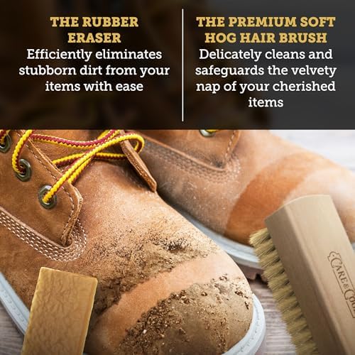 Care & Cool Suede & Nubuck Cleaning Kit, Hog Hair Brush & Eraser - Image 3
