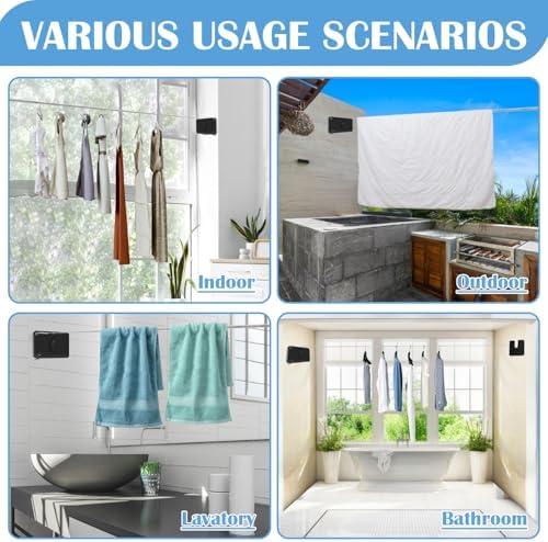 Retractable Clothesline Indoor, Non-Sagging Outdoor Clothes Line Retracting - Image 6