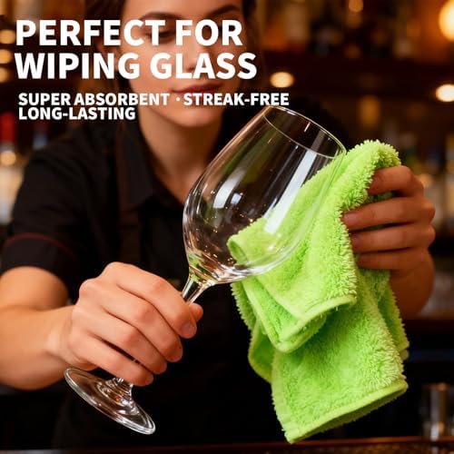 Bamboo Microfiber Cleaning Cloth-8Pcs Kitchen Wash Cloths, Wood Fiber Window - Image 3