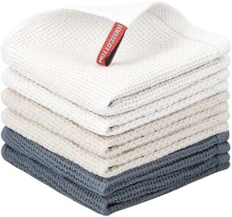 Nialnant 6 Pack Kitchen Dish Cloths, 100% Cotton Waffle Weave by Nialnant