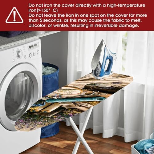 Nuxovilar Lavender Embroidery Ironing Board Cover 15x54 Polyester - Image 6