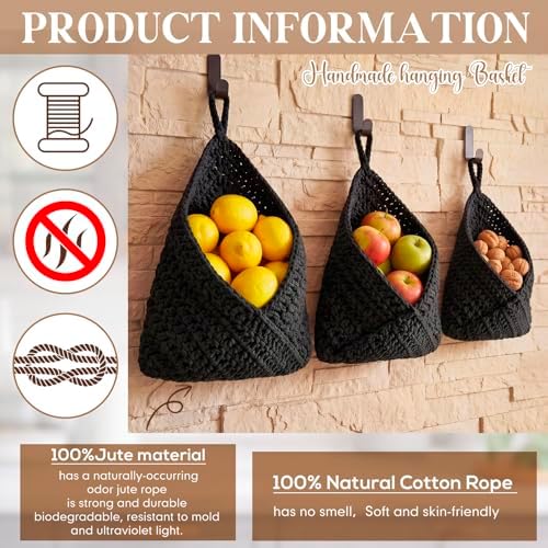 Honeydak 3 Hanging Baskets, Cotton Rope - Image 6