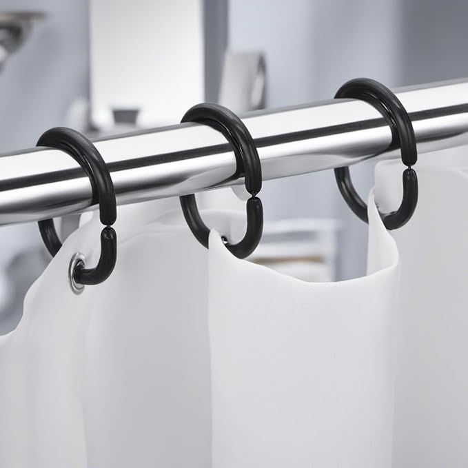 Plastic Shower Curtain Hooks C Shape Shower Curtain Rings - Image 5