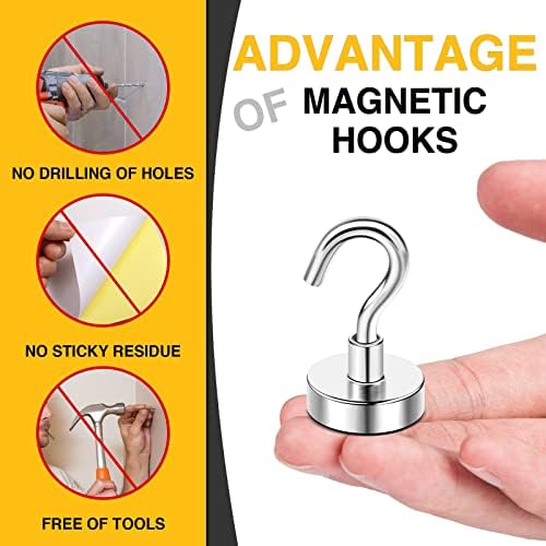 DIYMAG Magnetic Hooks, Strong Magents 20 Pack 30lbs - Image 6