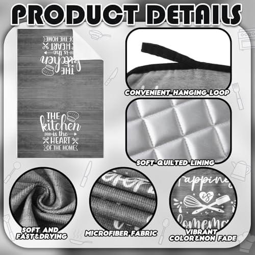 Sratte 6 Pcs Kitchen Decor Accessories Set, Dark Gray Wood - Image 6