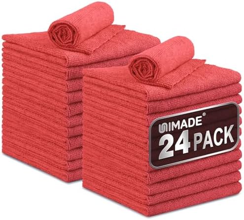 UNIMADE Microfiber Cleaning Cloth, 24 Pack Reusable Microfiber Towels by Unimade