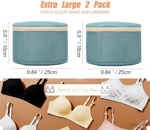 Bra Washing Bag for Delicates, Shape-Retaining, 2 Pack Lingerie Laundry Bag - Image 2