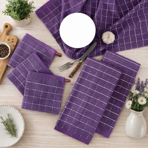 Kitinjoy 100% Cotton Terry Kitchen Dish Cloths, 12”x 12” - Image 3