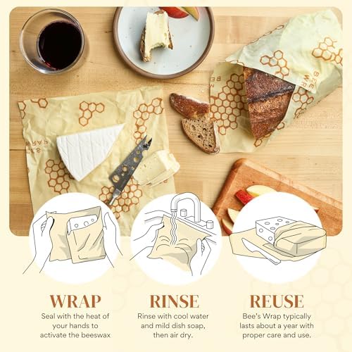 Bee's Wrap Beeswax Food Wraps, 5 Pack Assorted - Image 2