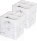 Diatomite Toothbrush Holders Tooth Brush Organizer, 2 Pack, Marble White | by Heagoale