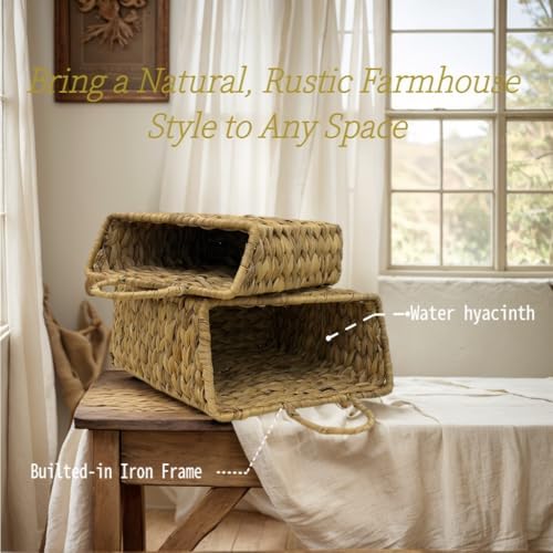 2-Pack Wicker Hanging Baskets for Storage and Decor - Image 5