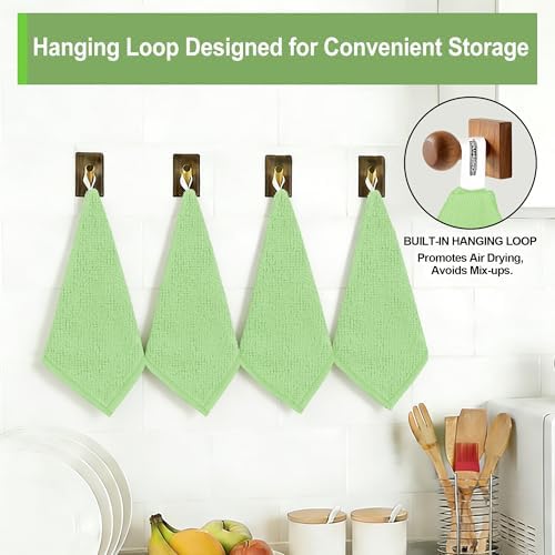 Microfiber Cleaning Cloth, 12 Pack Green Cleaning Rags, Reusable Microfiber - Image 3
