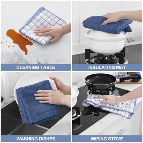 Homaxy Large Premium Cotton Kitchen Towels 16"x 28", 4 Pack - Image 4