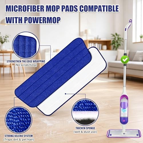 16.5" Microfiber Mop Pads Refills, 4 Pack Reusable Replacement Heads​​ - Image 2