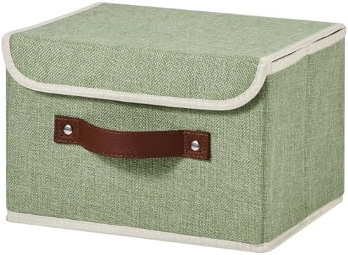 Storage Bins Box with Lids Decorative Cotton Linen Fabric Baskets by Unknown