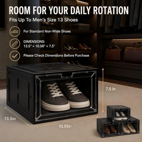 1 Pack Black Drop-Front Sneaker Box - Image 3