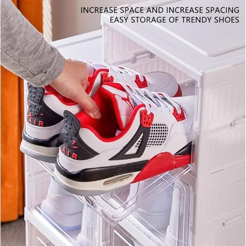Foldable Shoe Rack, No Assembly Stackable Shoe Storage Box - Image 5