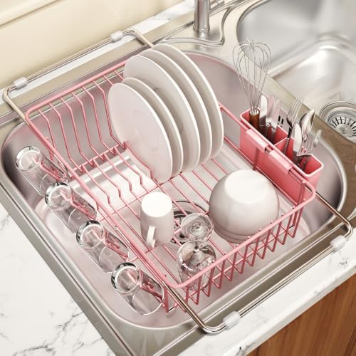 MAJALiS Pink Dish Drying Rack Over The Sink by MAJALiS