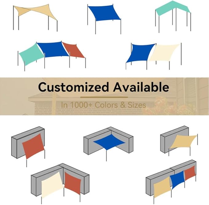 Amagenix Sun Shade Sail 20'X26' Curved Edge Outdoor Shade Canopy Rust Red Breathable 95% UV Block Shade Cloth for Patio Garden Backyard (We Make Custom Size)
