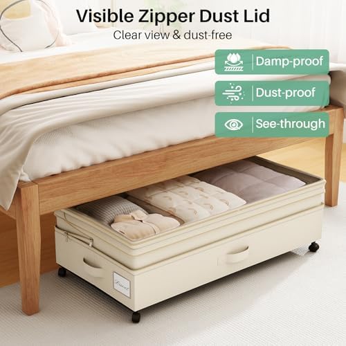 Kitstorack 2Pack Height-adjustable Under Bed Storage - Image 5