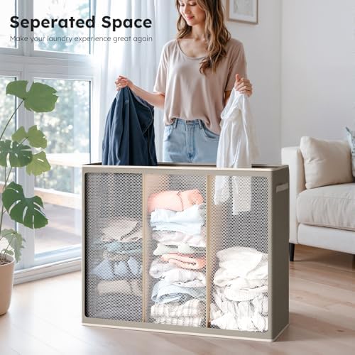 SOLEDI 180L 3-Section Laundry Hamper - Image 4