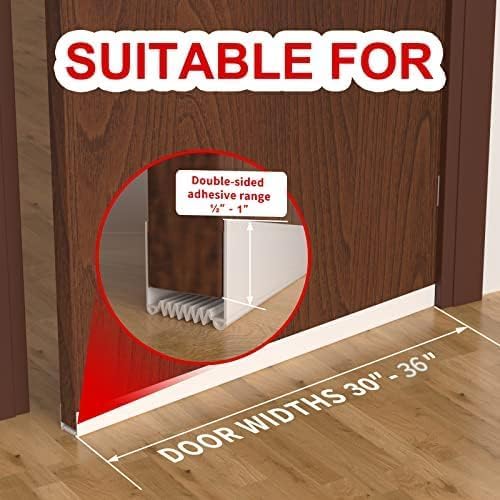 Door Draft Stopper, 36” Length Cuttable Weather Stripping Door Seal, Strong - Image 4