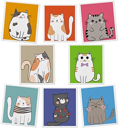 Lucomb Reusable Swedish Kitchen Dish Cloths, 8 Pack Replace Paper Towels Quick by Lucomb