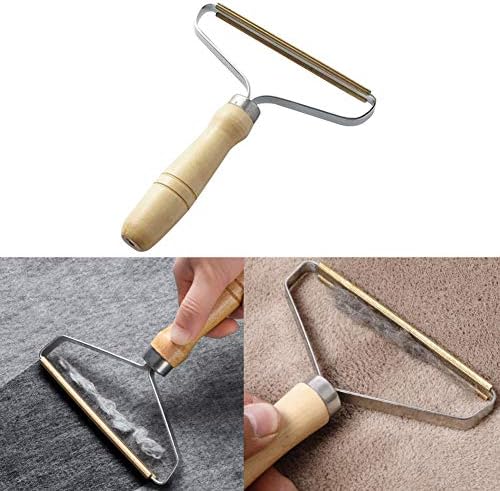 Carpet Pet Hair Remover, Portable Wooden Handle Lint Roller, Carpet Brush by DAIFUQIHUA