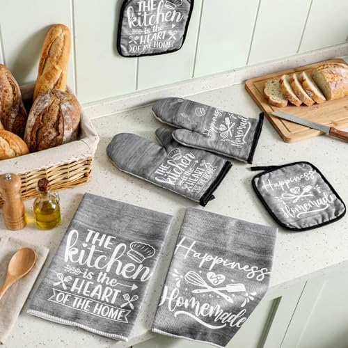 Sratte 6 Pcs Kitchen Decor Accessories Set, Dark Gray Wood - Image 3