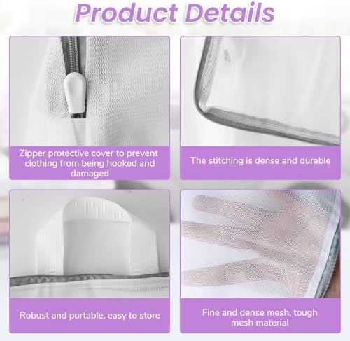 4Pcs Hanging Mesh Laundry Bags for Socks and Delicates - Image 3